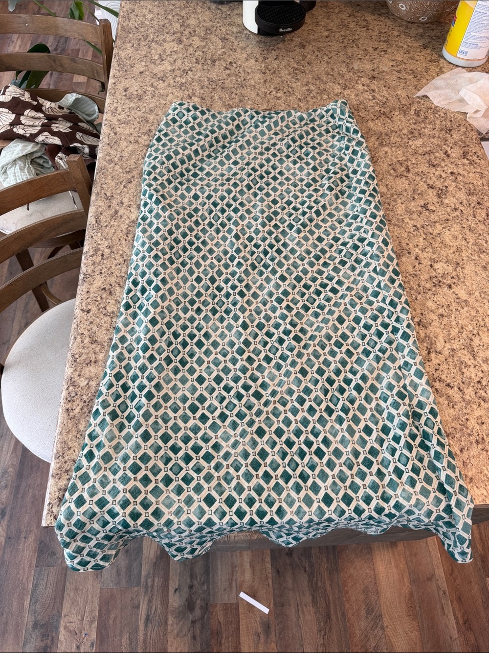 Abercrombie & Fitch Teal and Cream Maxi Skirt